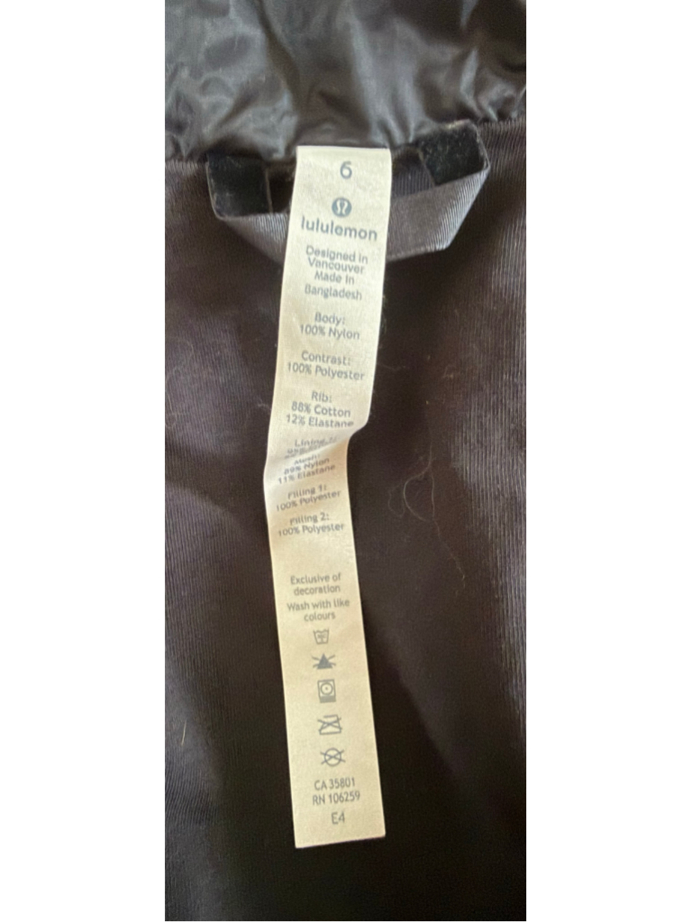 Women's Lululemon Bomber Jacket Size 6 Black - Picture 4 of 4